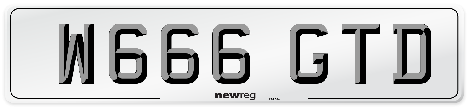 W666 GTD Number Plate from New Reg